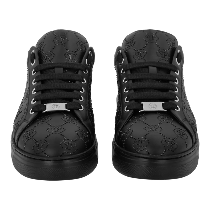 Philipp Plein Low-Top-Sneaker Lo-Top Turnschuhe Monogram Embellished schwarz(Image 2)