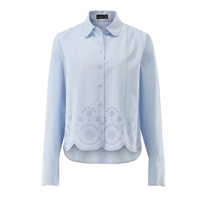 VAN LAACK Bluse Bluse Modern Fit Uni blau