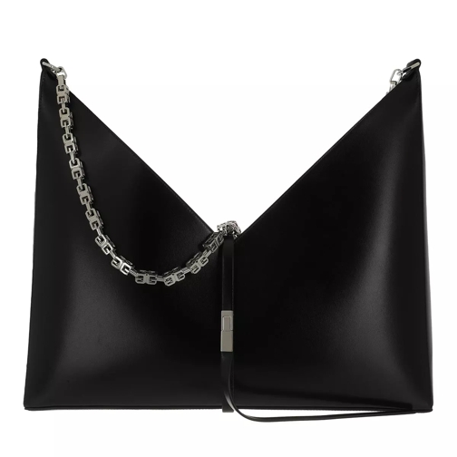 Givenchy Large Cut Out Shoulder Bag Leather Black Hobo Bag