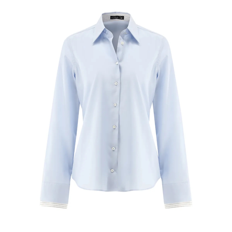 VAN LAACK Bluse Bluse Modern Fit Uni blau