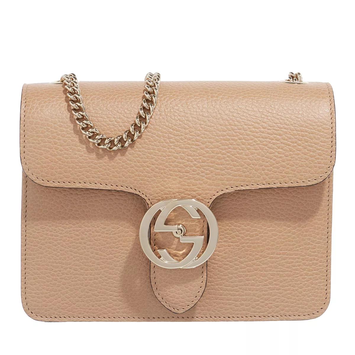 Gucci Crossbody Bags - Dollar GG Calf Leather Handbag - Gr. unisize - in Beige - für Damen