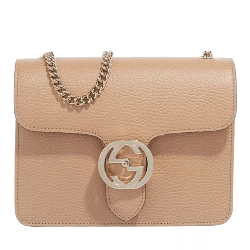 Gucci Dollar GG Calf Leather Handbag Beige Cross body-väskor