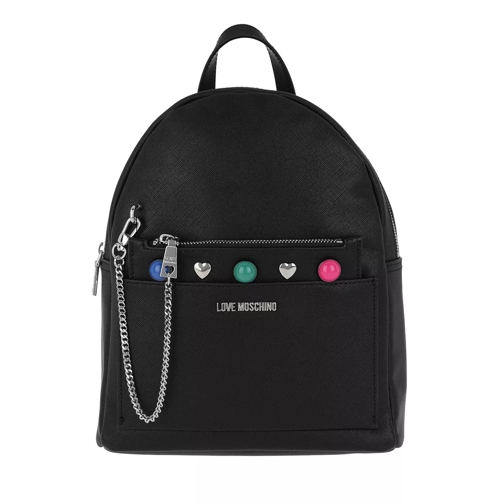 Love Moschino Backpack Coloured Studs Nero Zaino