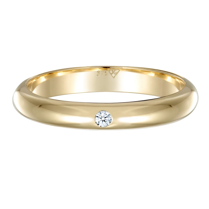 Elli Diamantring Ring Ehering Solitär Diamant 0.03 ct. 375 Gelbgold weiss(Image 2)