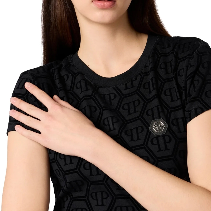 Philipp Plein T-Shirt Sexy Pure Fit T-Shirt Jacquard Monogram Monogram schwarz(Image 5)