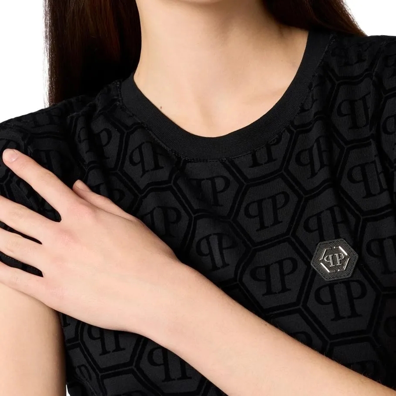 Philipp Plein T-Shirt Sexy Pure Fit T-Shirt Jacquard Monogram Monogram schwarz(Image 5)