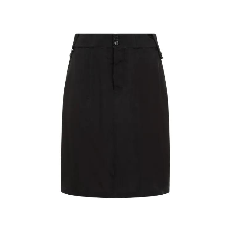 Saint Laurent - Black Cupro Skirt - Größe 40 - schwarz