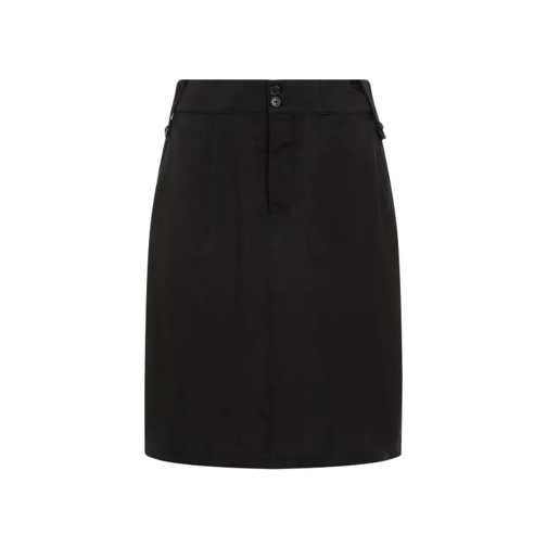 Saint Laurent Black Cupro Skirt Black 