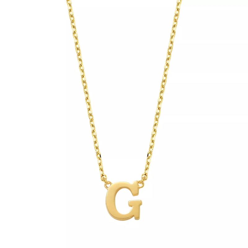 Isabel Bernard Collier court Le Marais Chloé 14 Karat Initial Necklace Letter G Gold