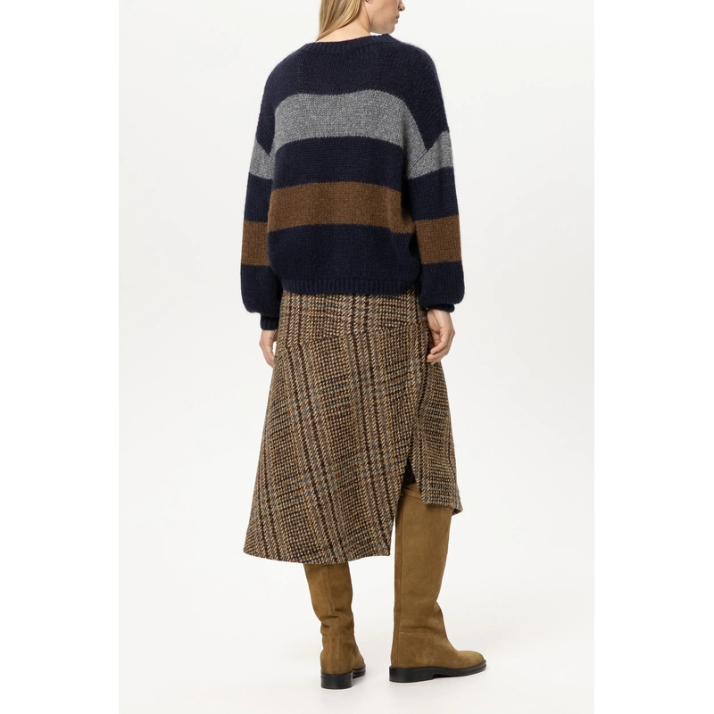 Luisa Cerano Trui Alpaka-Mix-Pullover mit Muster winter navy/caramel(Image 4)