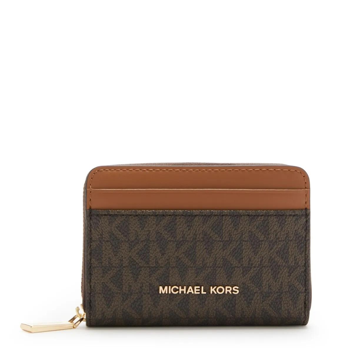 Michael Kors Michael Kors Jet Set Brown Zip Wallet 32T4GJ6Z5B 2 Braun Portefeuille a fermeture Eclair