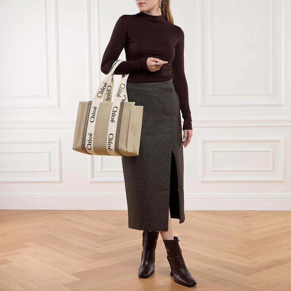 [Chloe] 新作 Woody Shoulder Bag レディース Shiny Grey Chloé Woody Tote Bag Shiny Grey | Tote