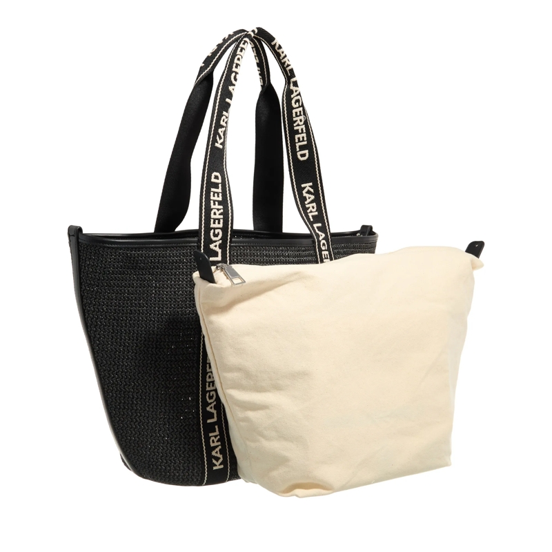 Karl Lagerfeld Shopper K/Essential Raffia Bag Black(Image 5)