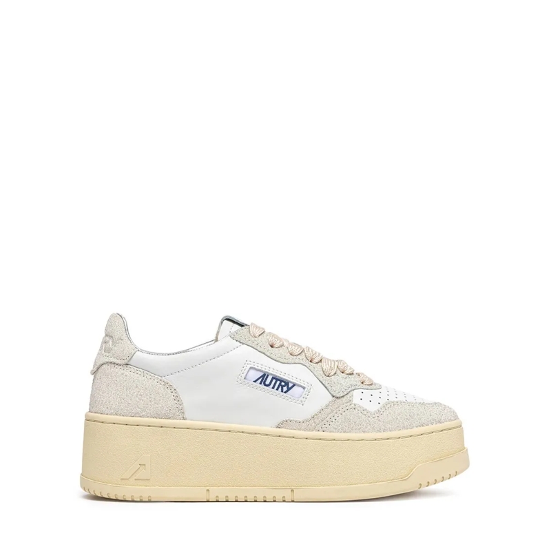 Autry International Lage-top sneaker White Platform Sneakers With Leather Neutrals