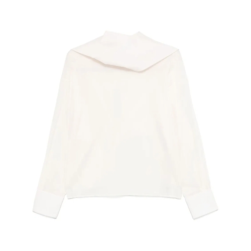 CARVEN Blusen Washed Habotai Oversized Top White