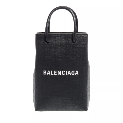 Balenciaga Black Front Logo Top Handle Bag Black Crossbody Bag