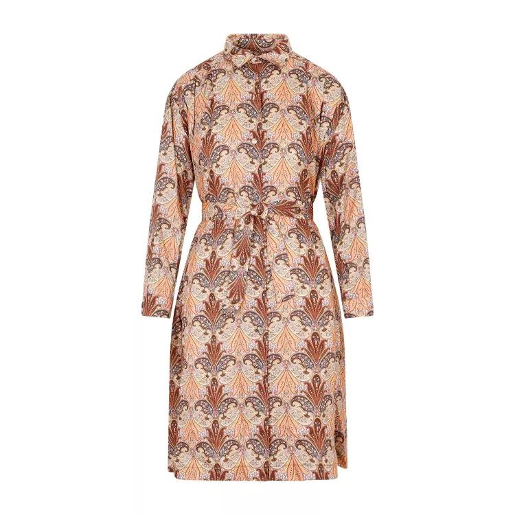 Etro - Brown Wool And Silk Printed Shirt Dress - Größe 40 - brown