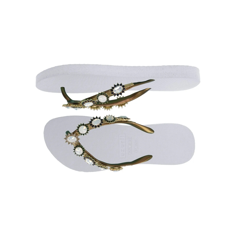 UZURII Flip Flops Pantoffeln Pantoffel Boo Boo weiss(Image 4)