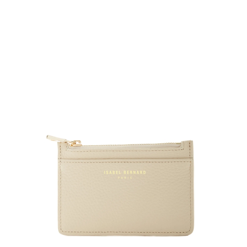 Isabel Bernard Porte-cartes Honoré Aveline Cream Calfskin Leather Card Holder