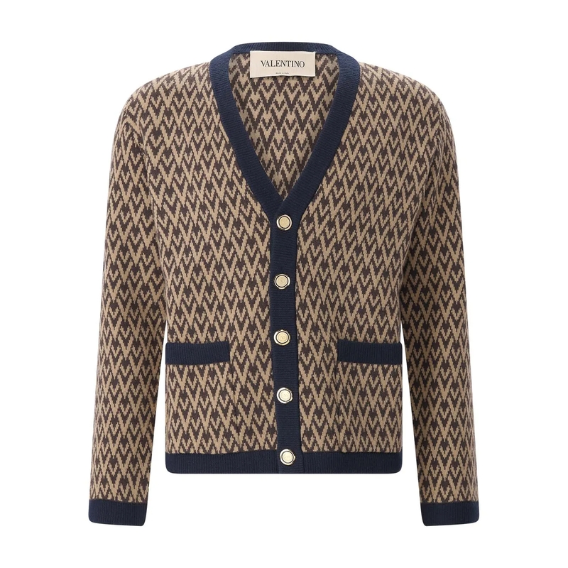 Valentino Garavani Strickjacke Strickjacke aus Schurwolle braun
