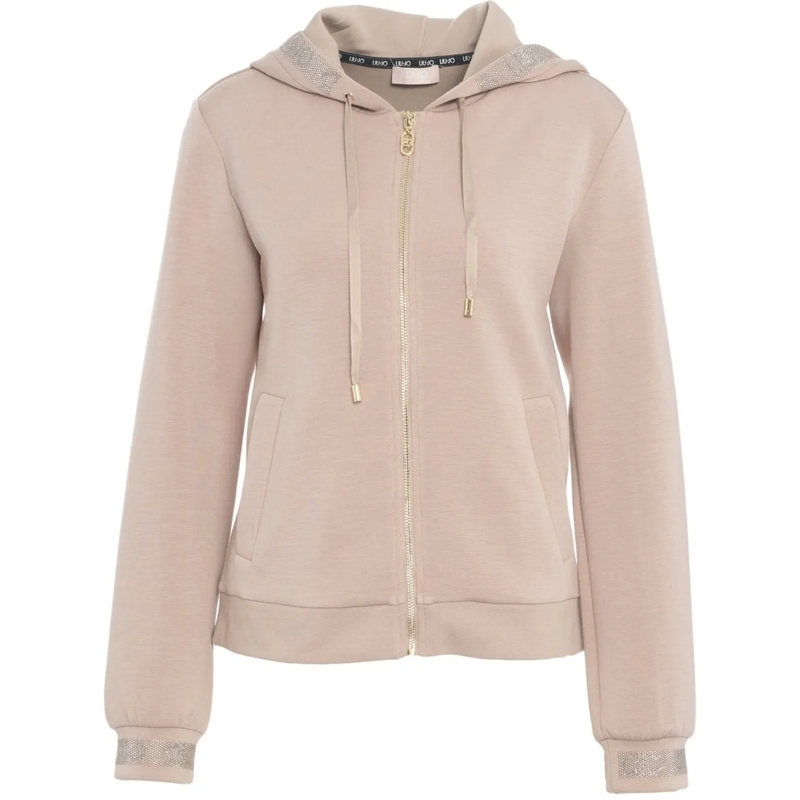 LIU JO  Hoodie with rhinestones rose