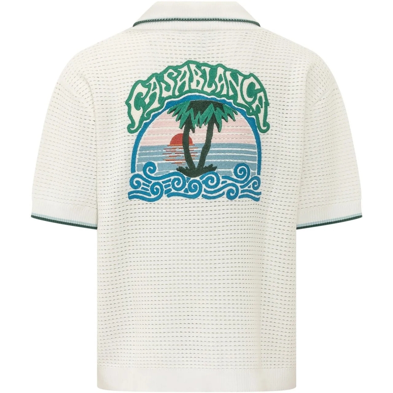 Casablanca Legeres Oberteil Camicia Crochet con Colletto Aperto weiß(Image 2)