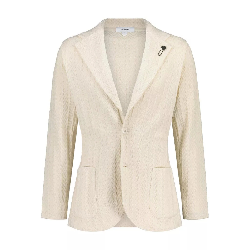 Lardini Anzugjacke Sakko aus Strick Beige