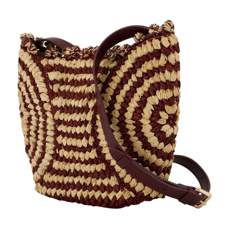 【関税込み】Panier Pm Crossbody - Vanessa Bruno - Raphia - B Vanessa Bruno Panier Pm Crossbody - Raphia - Burgundy