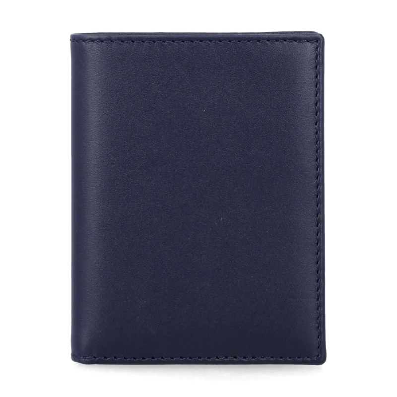 Comme des Garcons Geldbörse Refined Bi-Fold Cardholder With Gold-Tone Logo Det Blue