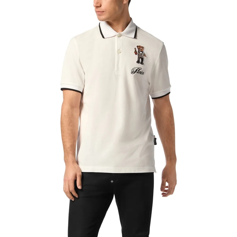Philipp Plein Top Poloshirt Ss Teddy weiss(Image 3)