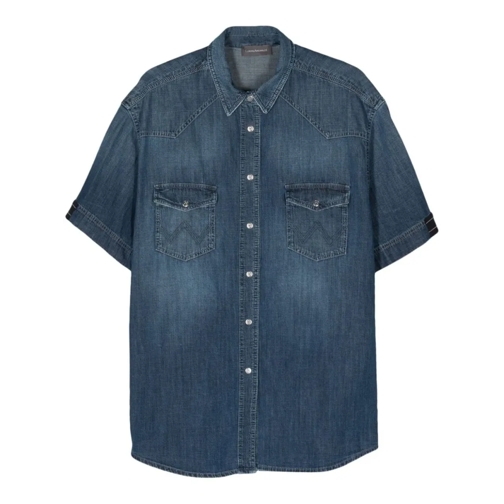 Lorena Antoniazzi Hemden Short-Sleeve Denim Shirt Blue