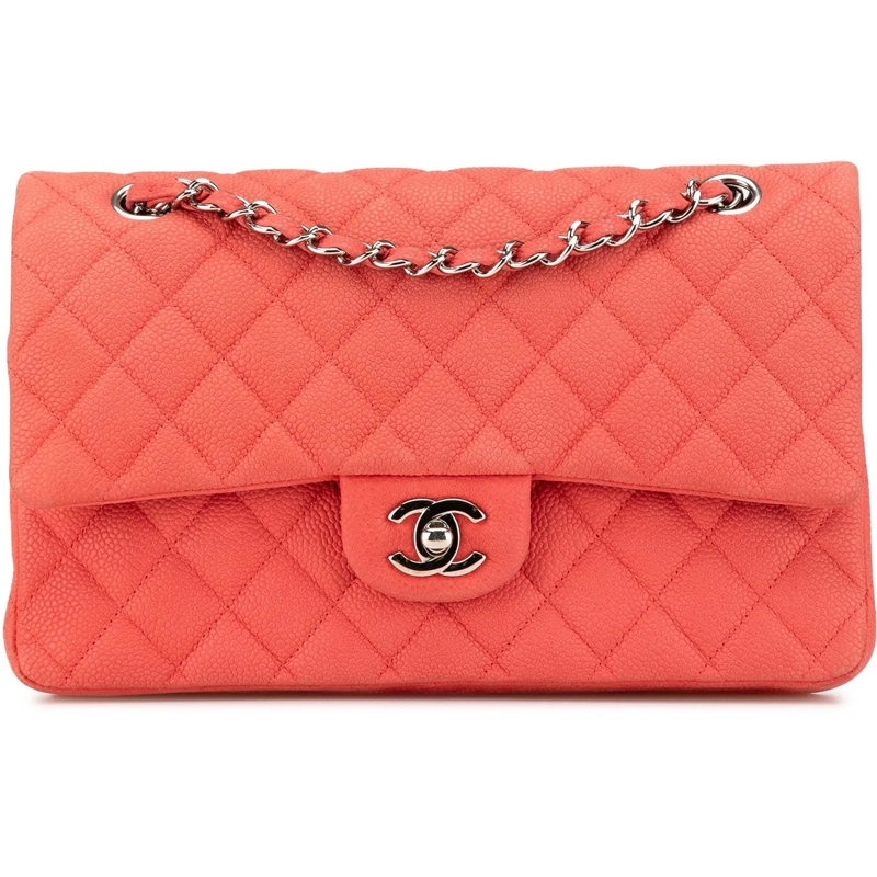 Chanel Sac à bandoulière Medium Classic Caviar Double Flap rose