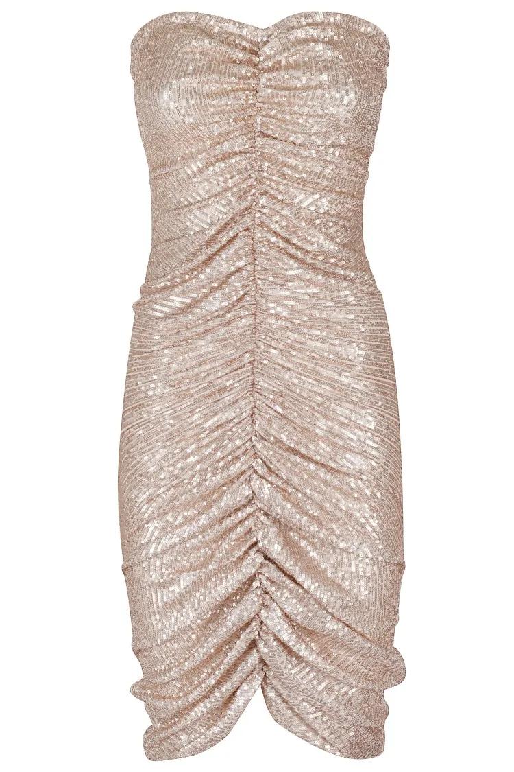 Thumbnail - Norma Kamali - Strapless Shirred Midi Dress - Beige - Größe XS - pink