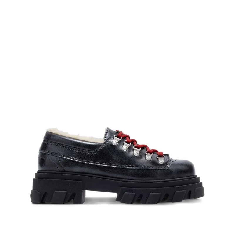 GANNI Stiefel Black Boots With Rugged Lug Sole Black