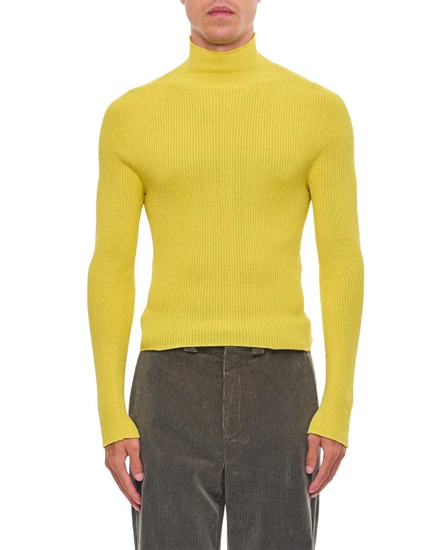Thumbnail - RIER - Yellow Ribbed Turtleneck - Größe S - gelb