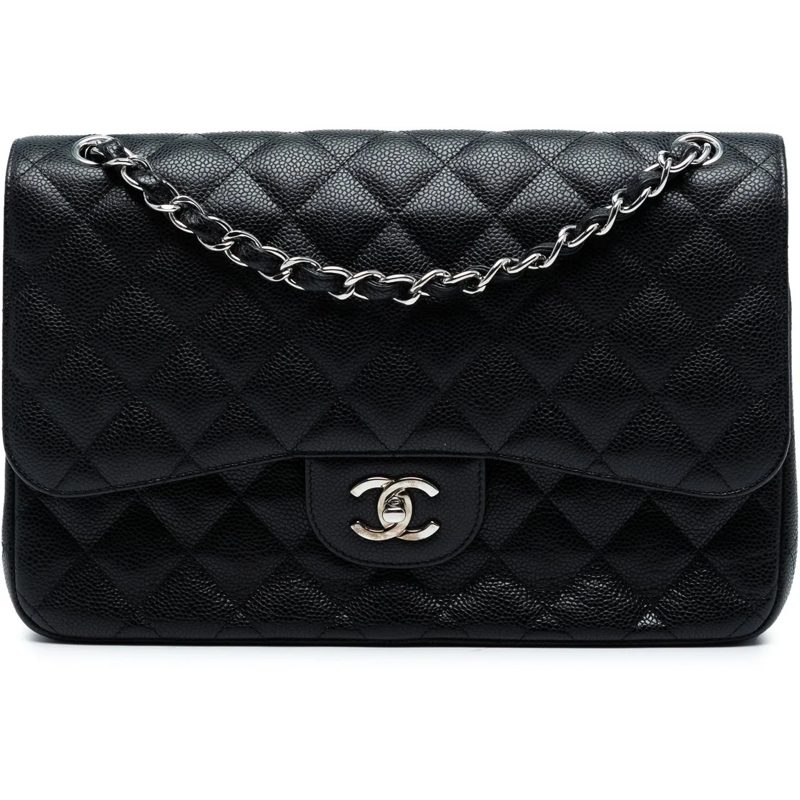 Chanel Schultertasche Jumbo Classic Caviar Double Flap schwarz