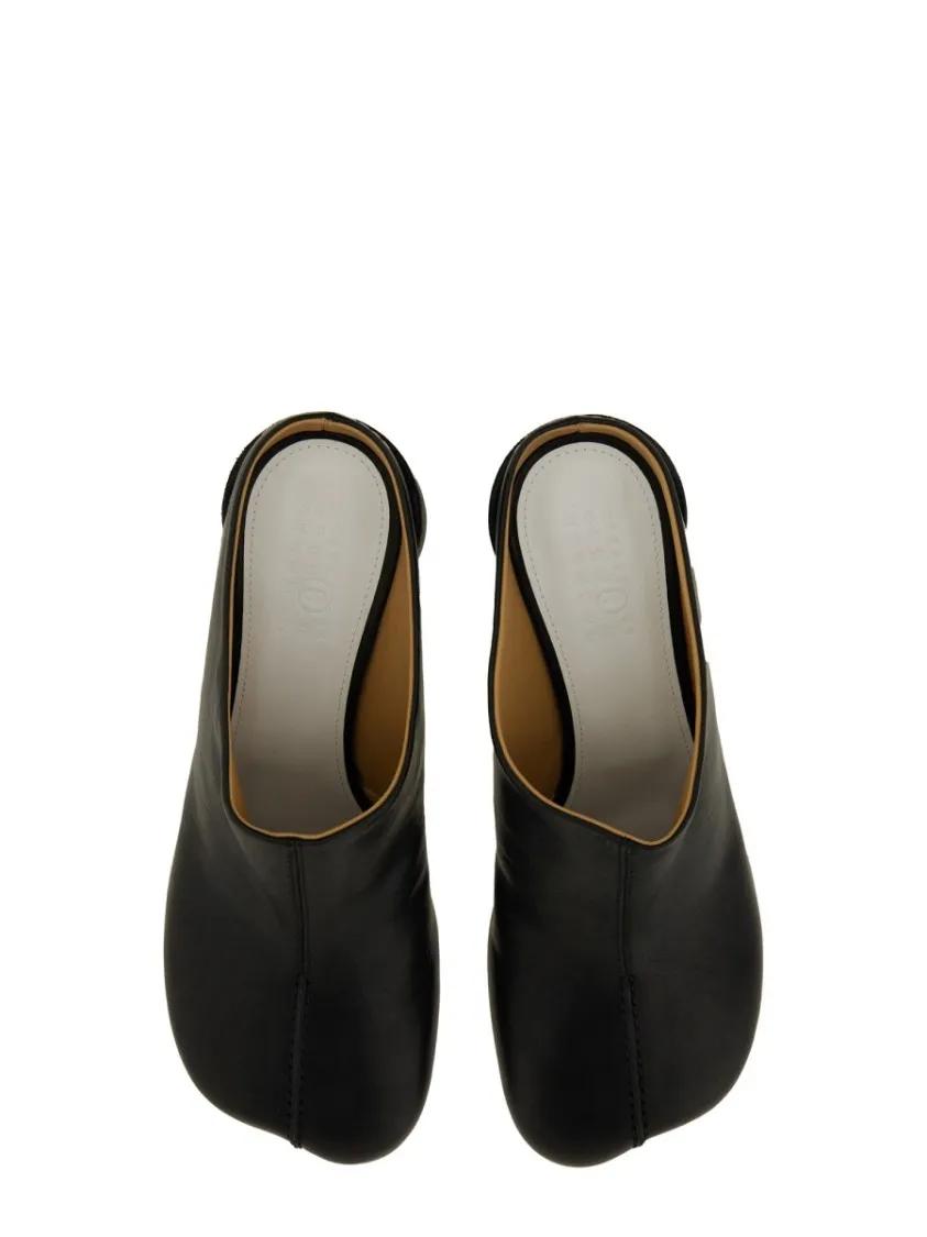 Thumbnail - MM6 Maison Margiela Sandalen - Black Leather Sabot - Gr. 37,5 (EU) - in Schwarz - für Damen