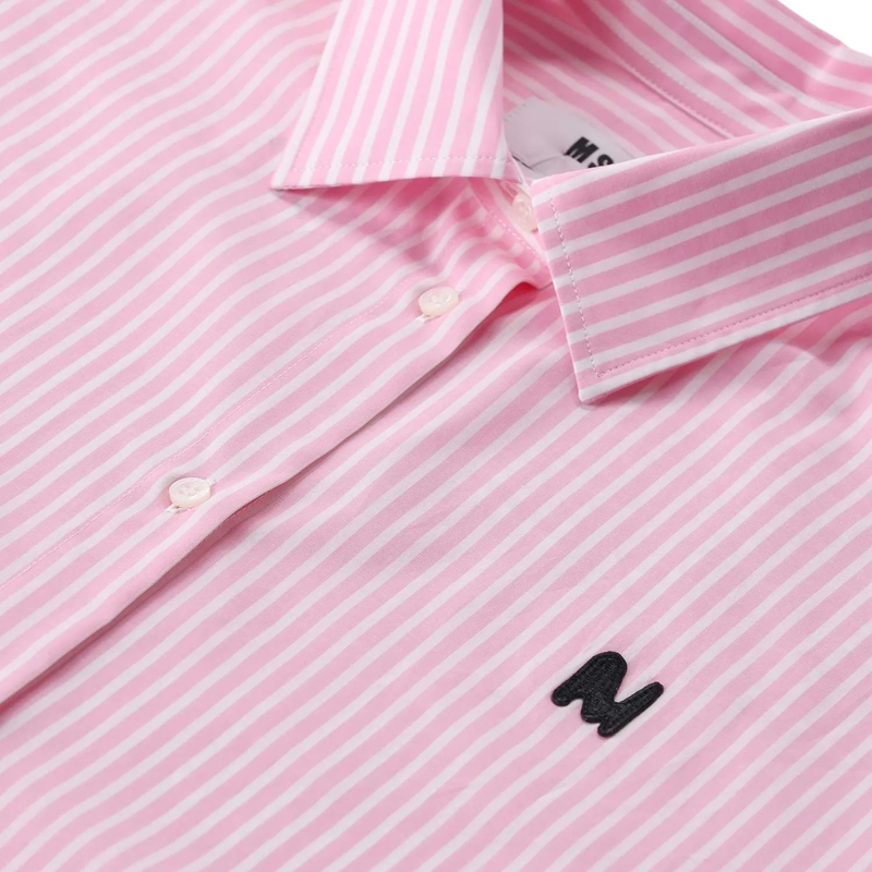 MSGM Chemisier Gestreifte Hemdbluse pink(Image 6)