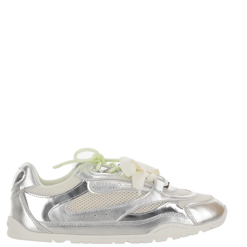 Pinko Low-Top-Sneaker Metallic Leather Blend Sneakers Silver