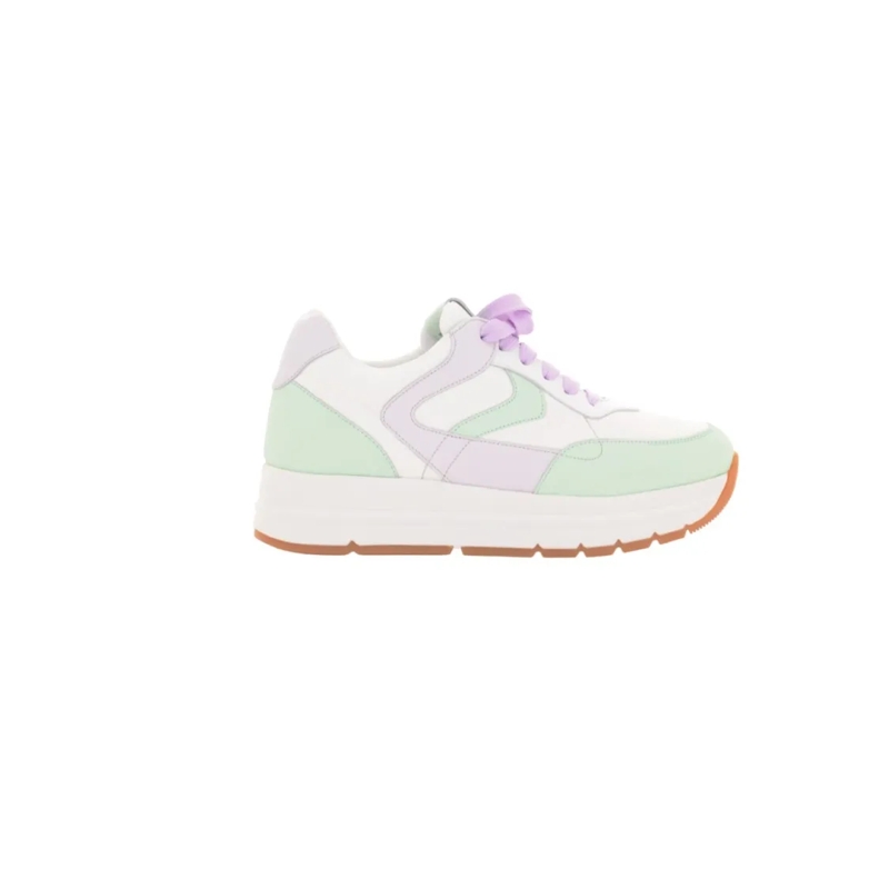 Voile Blanche Low-Top-Sneaker Chunky Pastel-Accented Sneakers With Elevated Sole White