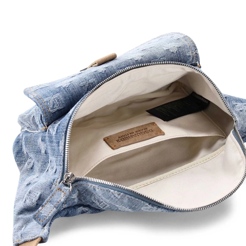 Dsquared2 Schultertasche Gürteltasche aus Denim blau(Image 4)