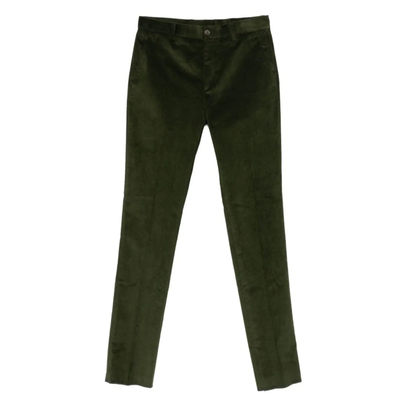Etro Anzugshose Dark Green Corduroy Tailored Pants Black