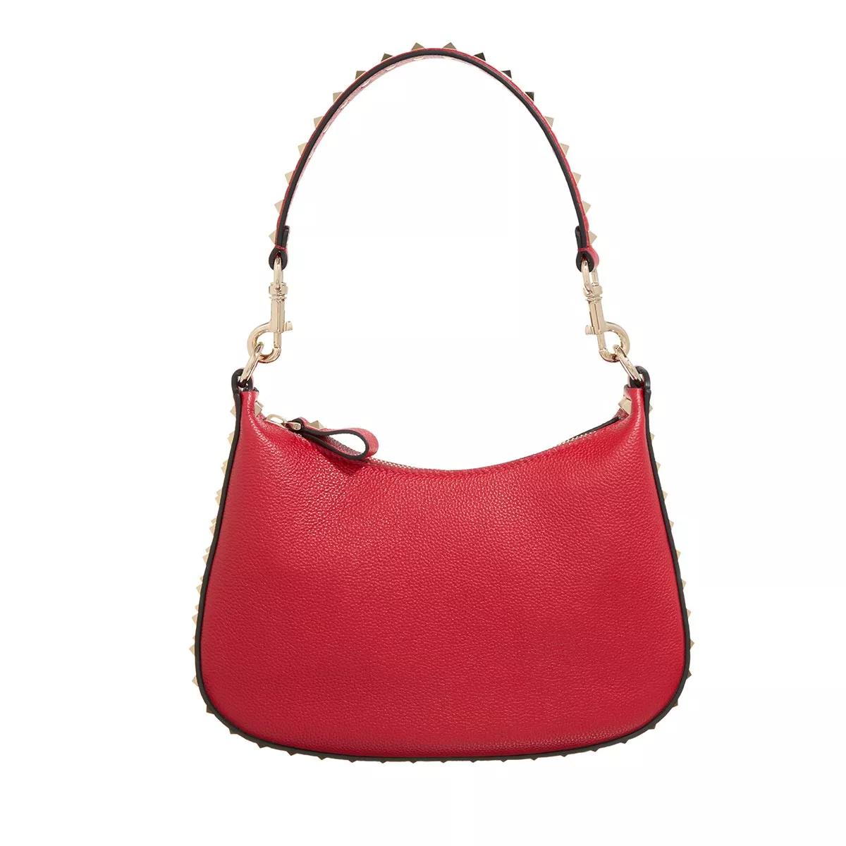 Valentino Garavani Hobo Bag - Small Hobo Rockstud - Gr. unisize - in Rot - für Damen