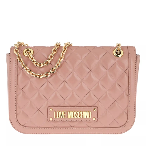 Love Moschino Quilted Chain Shoulder Bag Pink Axelremsväska