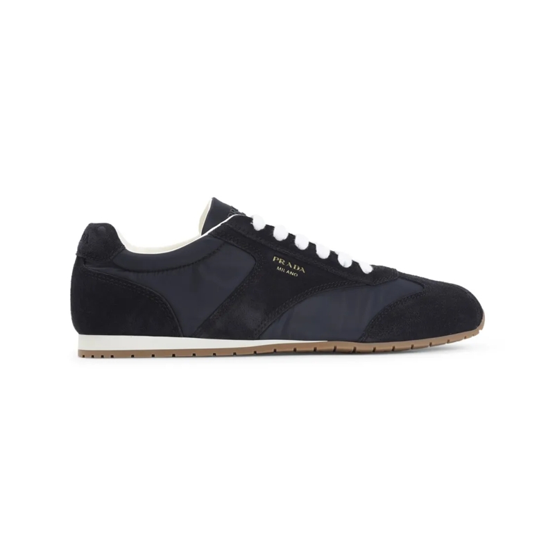 Prada Low-Top-Sneaker Low-Profile Black Sneakers With Textured Panels Black