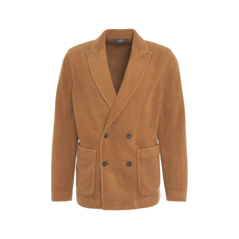 CIRCOLO 1901 Blazer Double-Breasted Textured Blazer With Soft Finish Brown