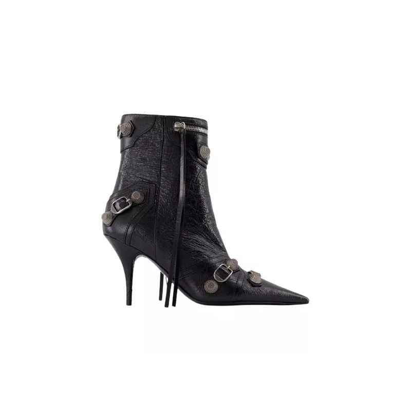 Balenciaga Enkele laarsjes Black Leather Cagole Ankle Boots Black