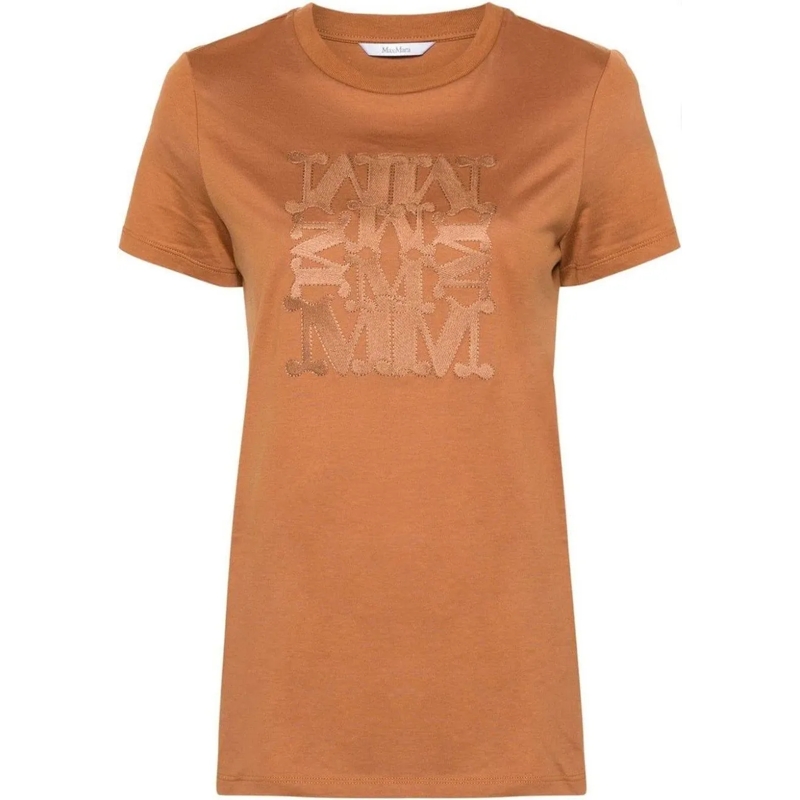 Max Mara T-Shirt Taverna Cotton T-Shirt Brown