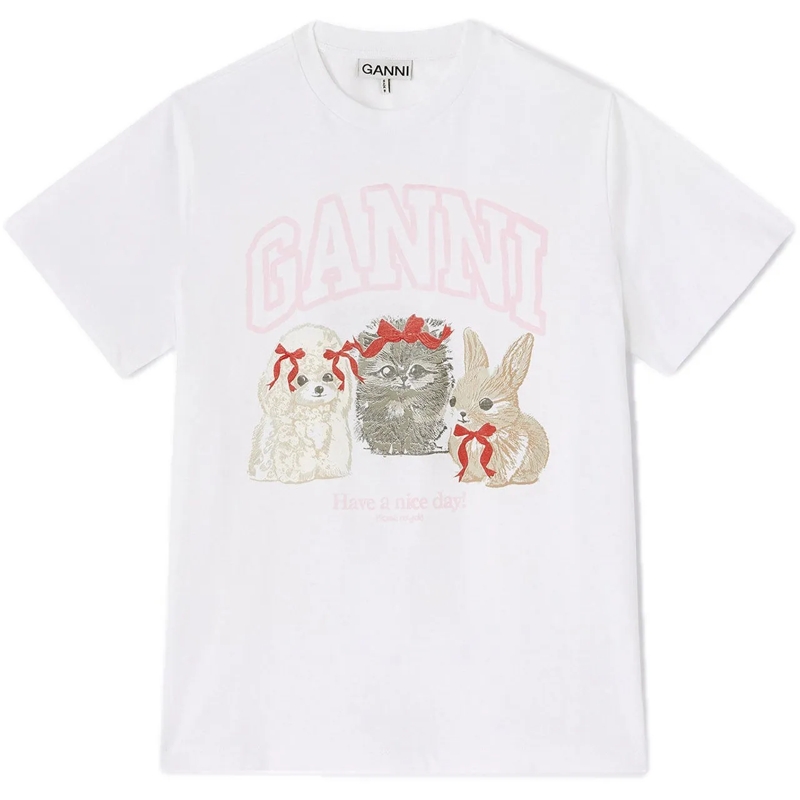 GANNI T-Shirt t-shirt white weiß