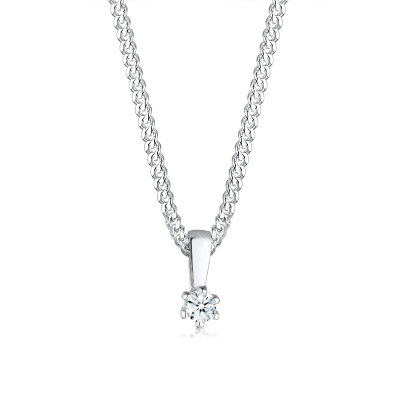 Elli Mittellange Halskette Halskette Kreis Diamant Geschenkidee 925 Sterling  weiss
